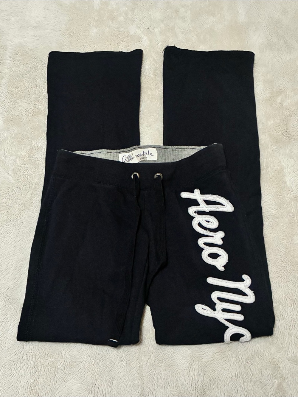 Aeropostale Blue Boot Flare Logo Sweatpants